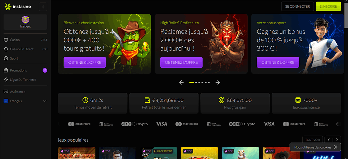 Instasino capture d'écran